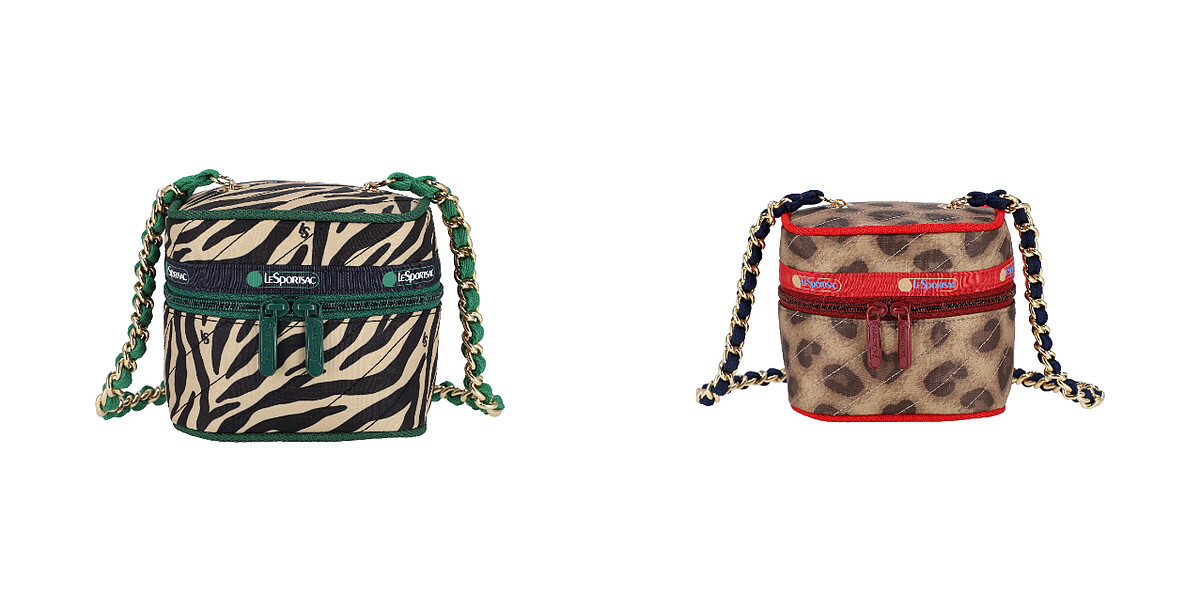 迷幻斑馬紋方形鏈帶包NT$7,500、心魅豹紋方形鏈帶包NT$7,500