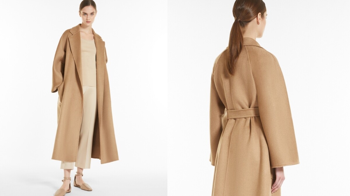 浴袍式羊絨大衣，約NT210,300。