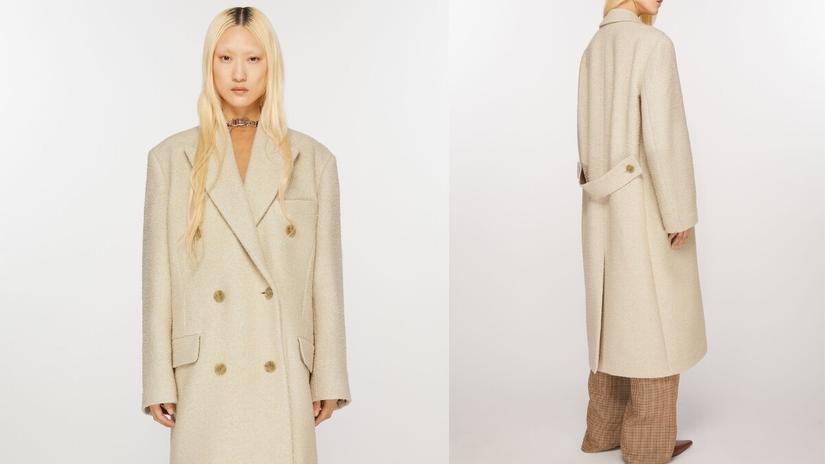 DOUBLE-BREASTED WOOL COAT，NT47,000。