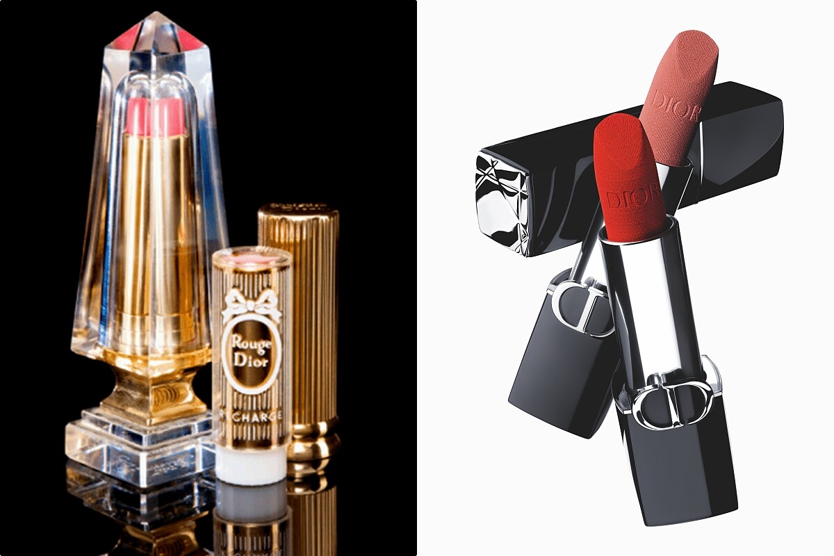 (左)1953年推出的Dior迪奧藍星唇膏、(右)Dior藍星唇膏2024年版。