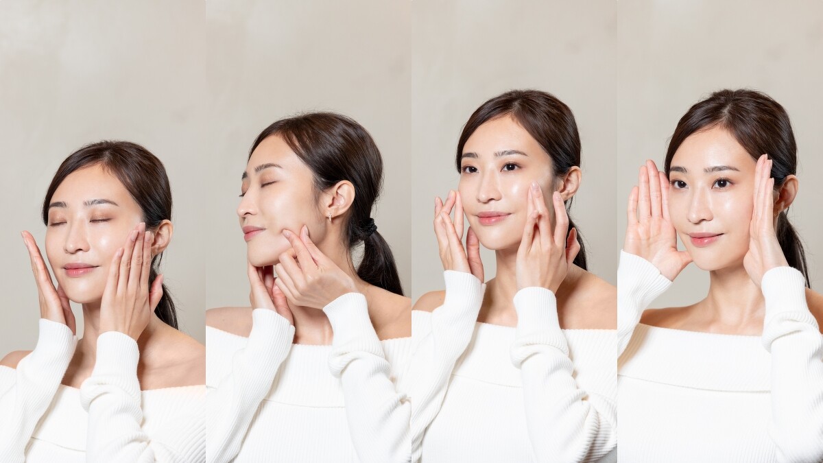 雅詩蘭黛逆齡煥顏按摩手法示範。