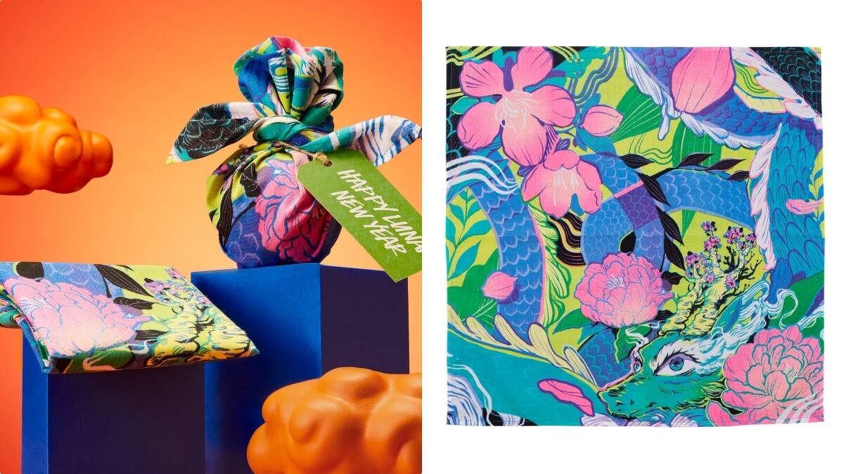 LUSH昂揚飛龍多用途風呂巾，NT230