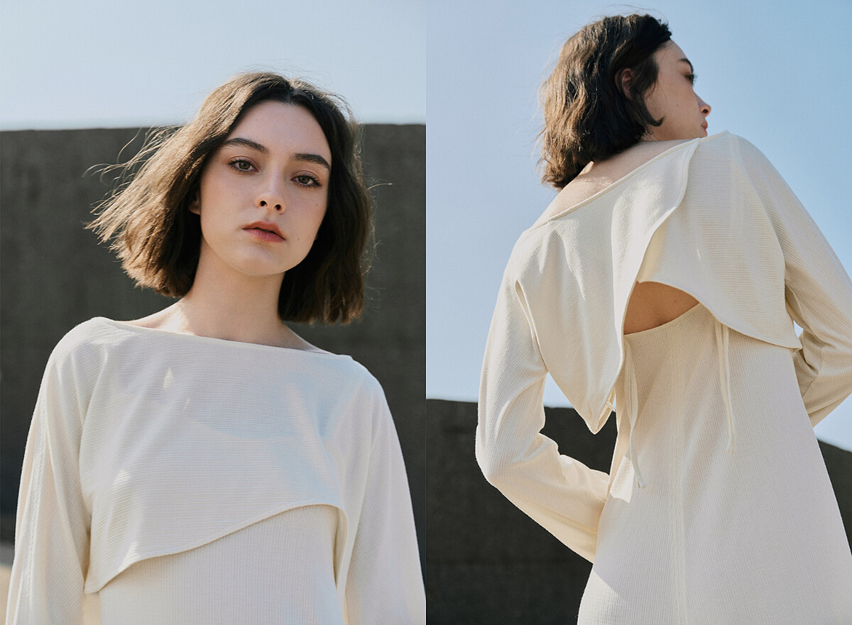 不對稱休閒罩衫與細肩帶開衩洋裝組