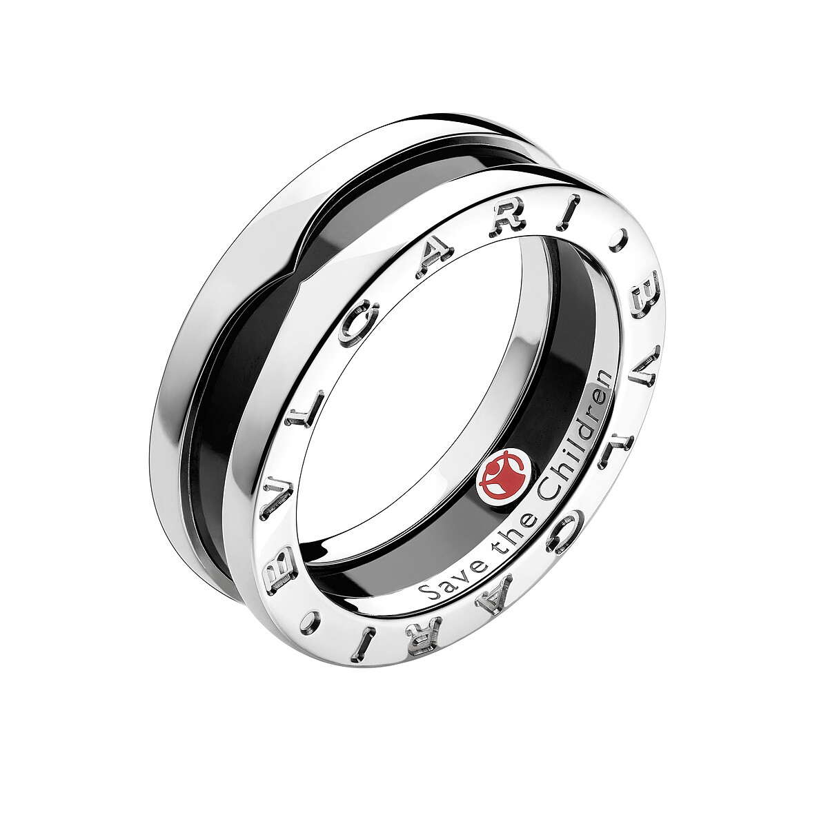 BVLGARI Save The Children 慈善系列B.zero1 純銀黑陶瓷戒指_參考售價：約新台幣18,000元 