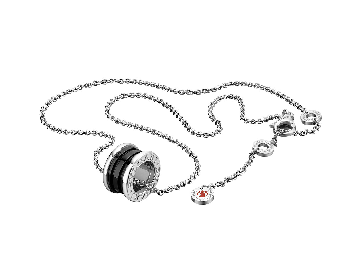 BVLGARI Save The Children 慈善系列B.zero1純銀黑陶瓷項鍊_參考售價：約新台幣20,300