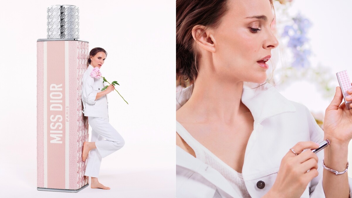 Miss Dior代言人娜塔莉波曼沉浸於迪奧Miss Dior親吻香膏的美好悸動。