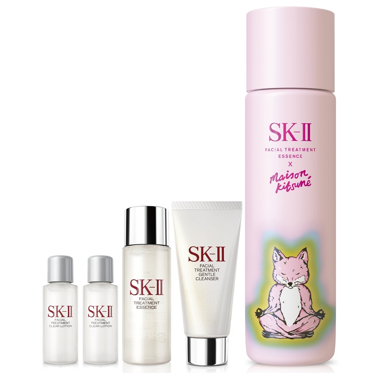 購買SK-II x MAISON KITSUNÉ 限量版青春露粉紅瓶230ml，即贈青春經典特惠組。