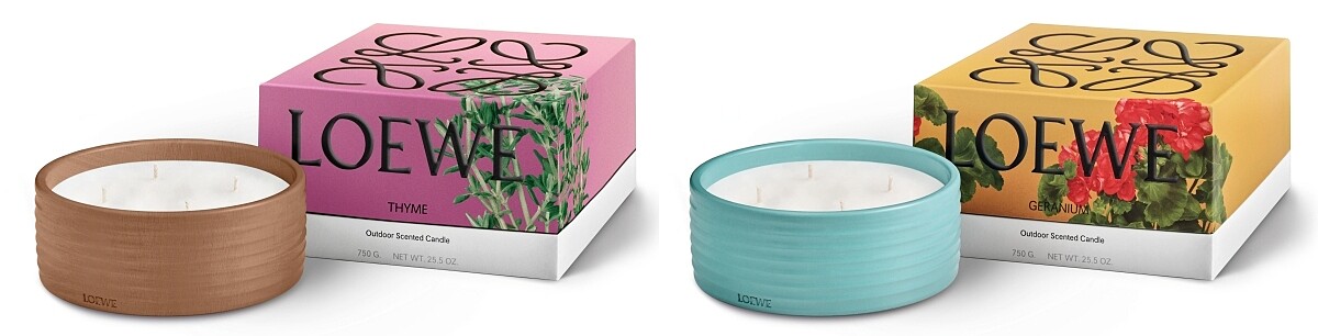 Loewe百里香戶外香氛蠟燭 Thyme Outdoor CandleNT8,600、天竺葵戶外香氛蠟燭Geranium Outdoor Candle NT8,600