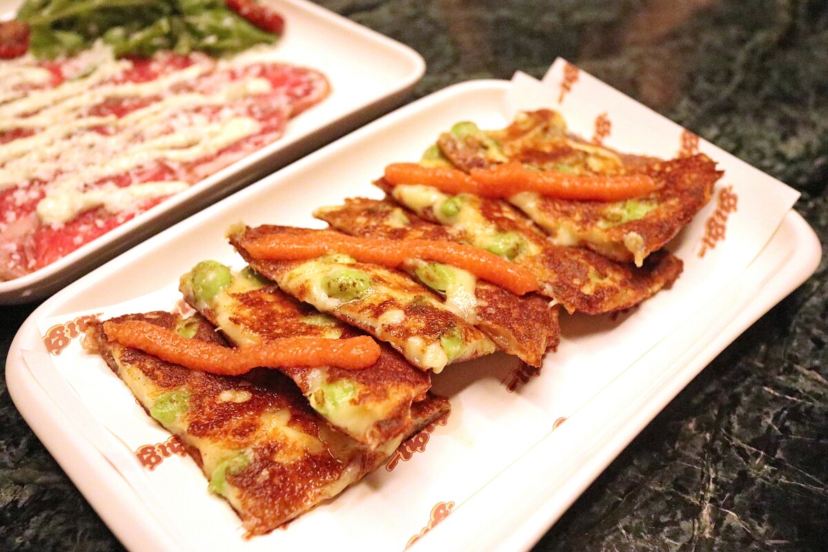 「明太子毛豆起司餅」。