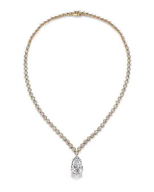 Tiffany _ Co. 2023 Blue Book高級珠寶系列幻海秘境Out of the Blue-鉑金與18K金鑲嵌主石逾11克拉鑽石鍊墜