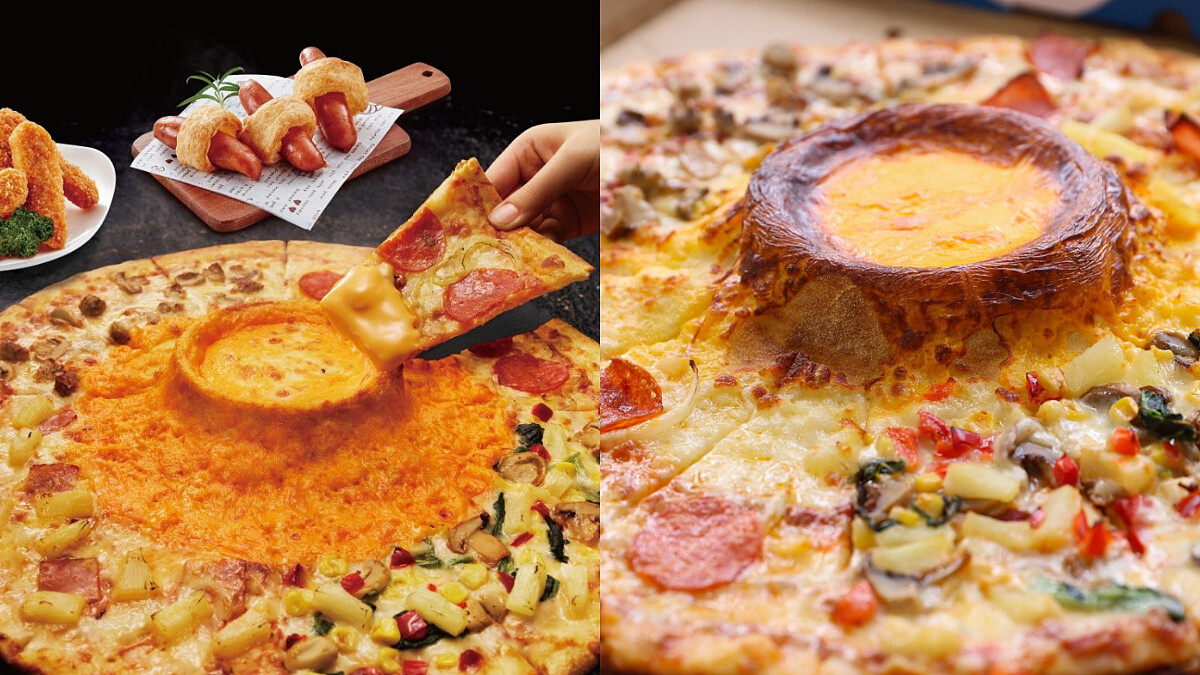 台日聯手研發！達美樂推新品起司火山四喜披薩，「整片披薩沾進熔岩起司」超驚人