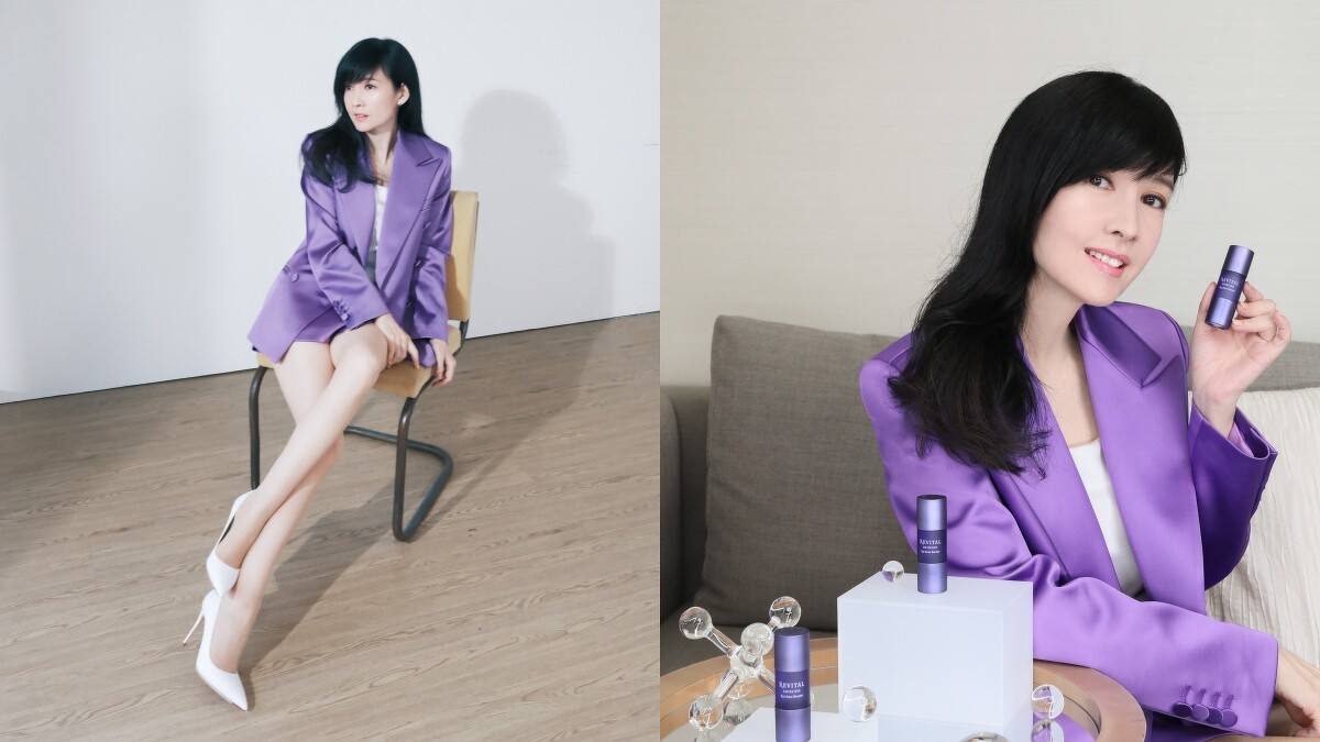 出道35週年的「玉女掌門人」周慧敏旋風來台，出席「REVITAL莉薇特麗」媒體見面會。