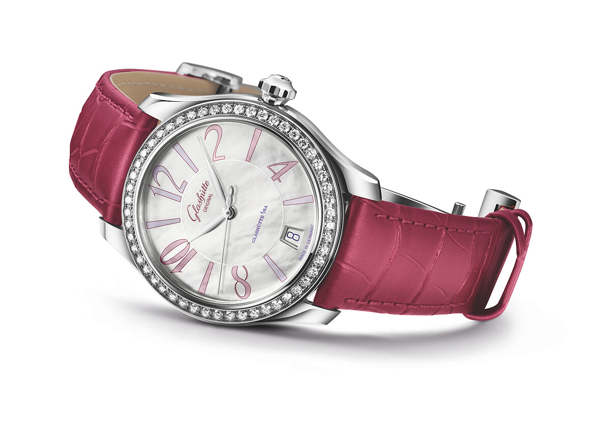 紅色腕錶 Glash&uuml;tte Original 格拉蘇蒂原創
