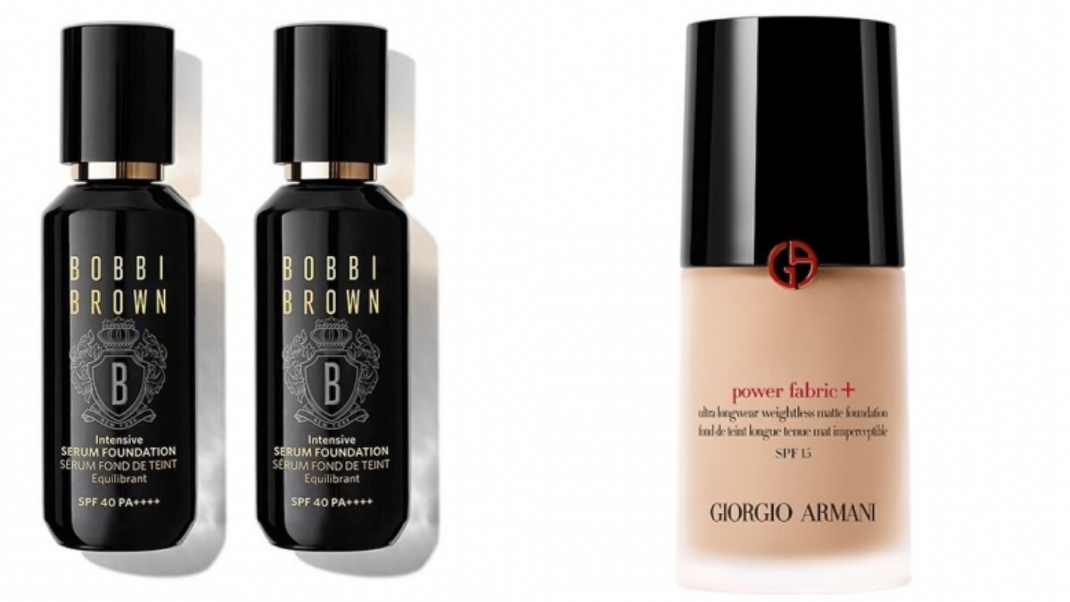 BOBBI BROWN宋江最愛組冬蟲夏草精華粉底原價NT4,110、優惠價NT3,288。GIORGIO ARMANI超持妝絲絨水慕斯粉底NT2,255