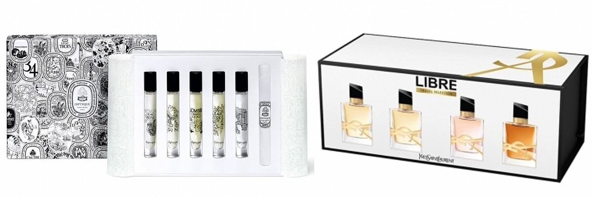 DIPTYQUE淡香水禮盒五支裝特惠組，NT3,510。YSL聖羅蘭自由不羈香水探索禮盒，NT1850