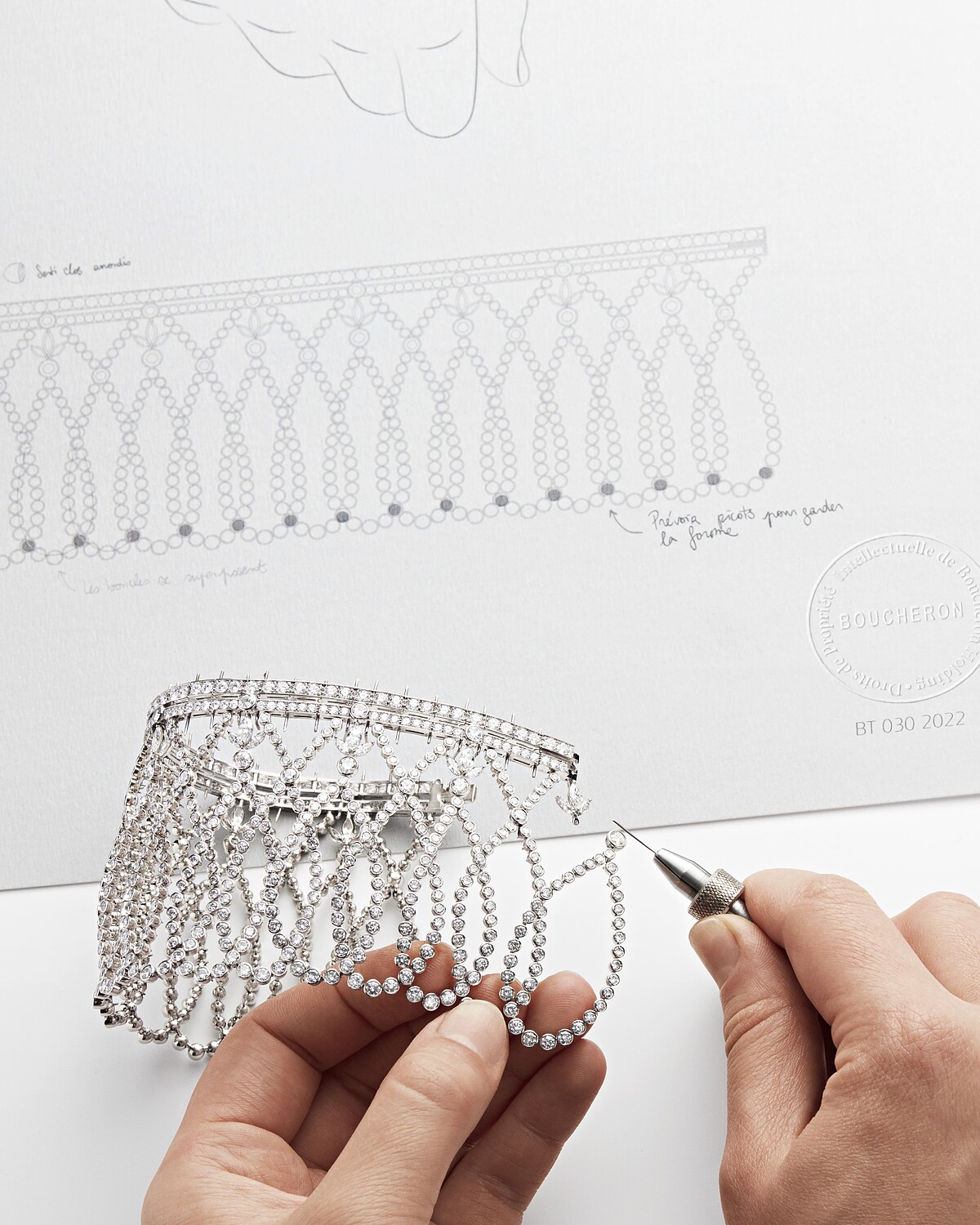 Boucheron寶詩龍2024全新高級珠寶The Power of Couture系列工藝圖