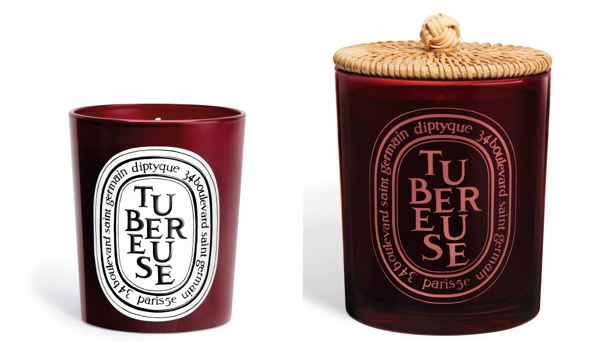 Diptyque 2024限量杜桑系列晚香玉香氛蠟燭 190g，NT2,100。晚香玉香氛蠟燭(含燭蓋)300g，NT4,100