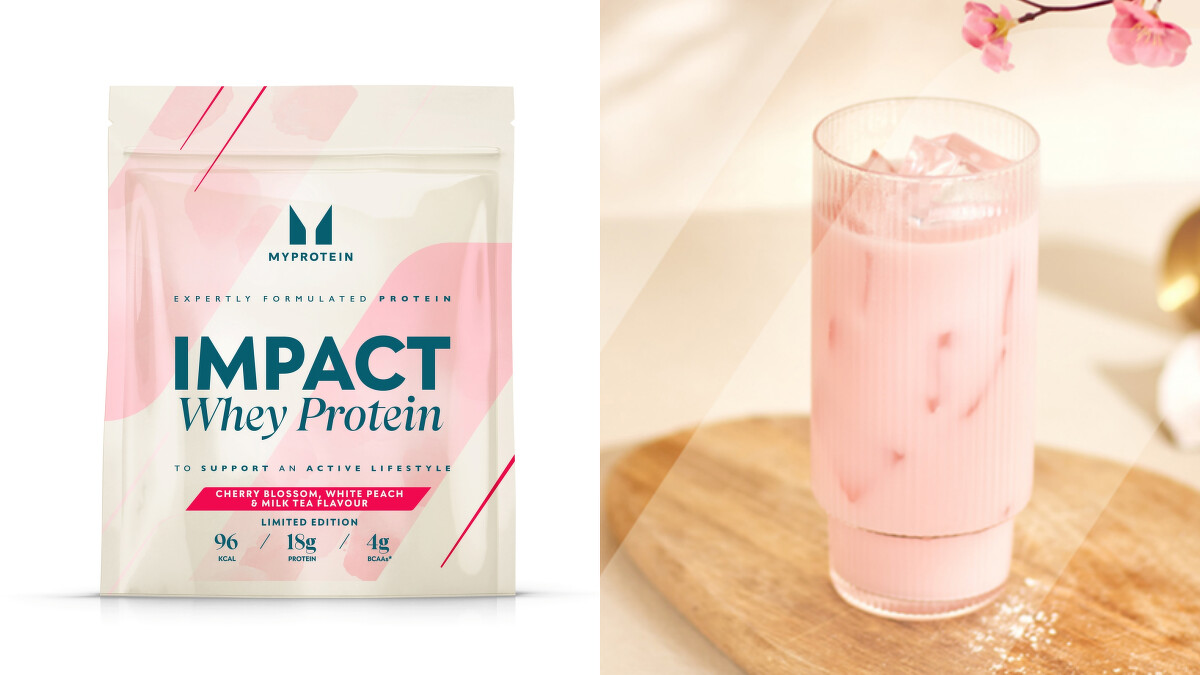 櫻花季限定 白桃奶茶口味 Impact 乳清蛋白粉 1公斤售價2050元