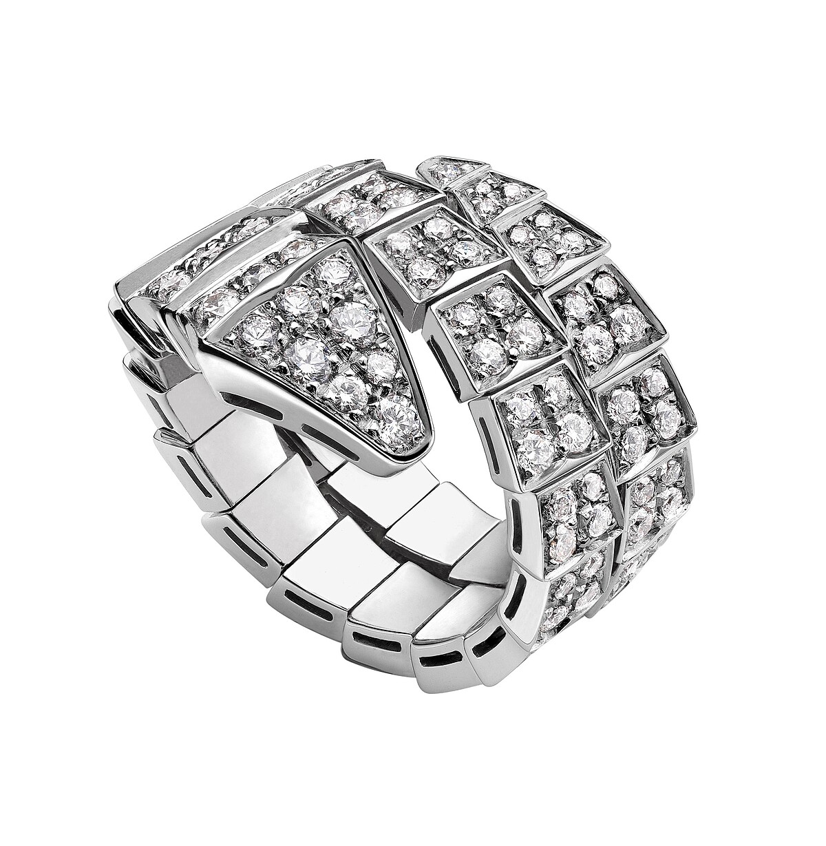 BULGARI SERPENTI VIPER系列 雙圈鑽石戒指