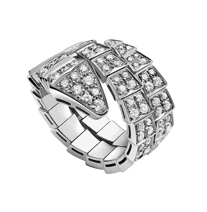 BULGARI SERPENTI VIPER系列 雙圈鑽石戒指