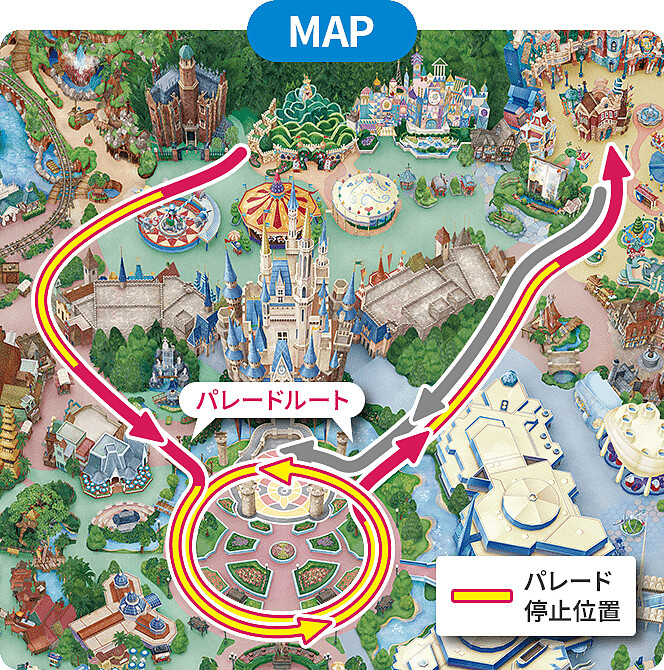 「唐老鴨遊行」路線地圖