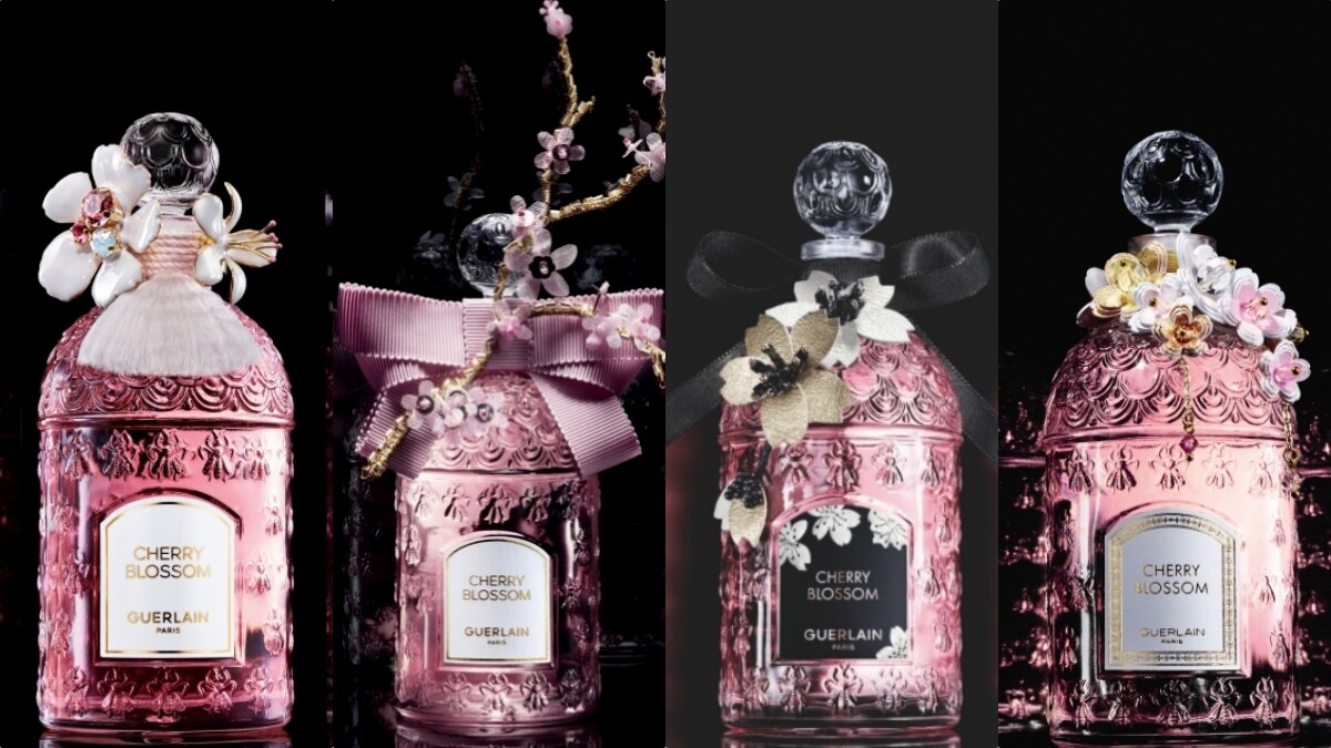 嬌蘭歷年櫻花香水限量版一次看！2024「珠櫻流蘇蜂印瓶」以櫻花戒指搭配流蘇太迷人