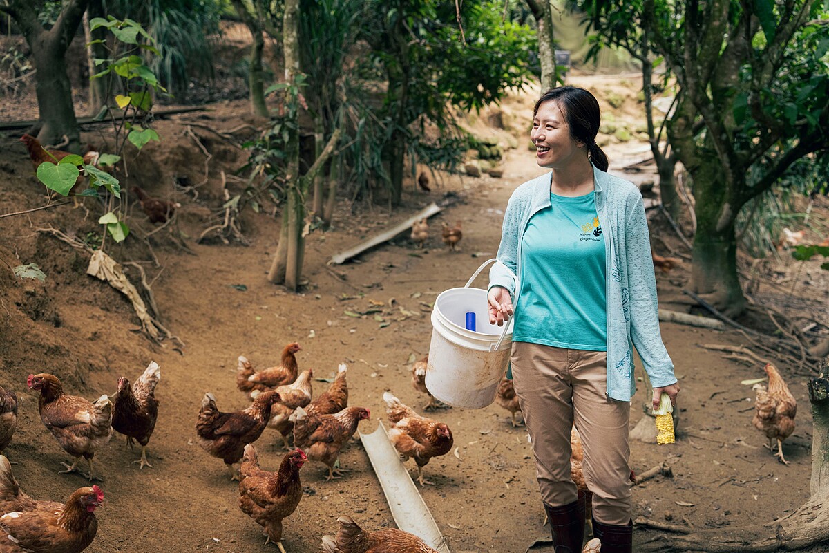 劉品言在電影《莎莉》中飾演養雞農婦，曾和近千隻雞對戲