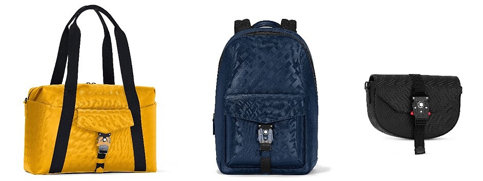 MONTBLANC Extreme3.0系列中型行李袋(NT$60,500)、後背包(NT$60,500)及圓形信差包(NT$41,600)。