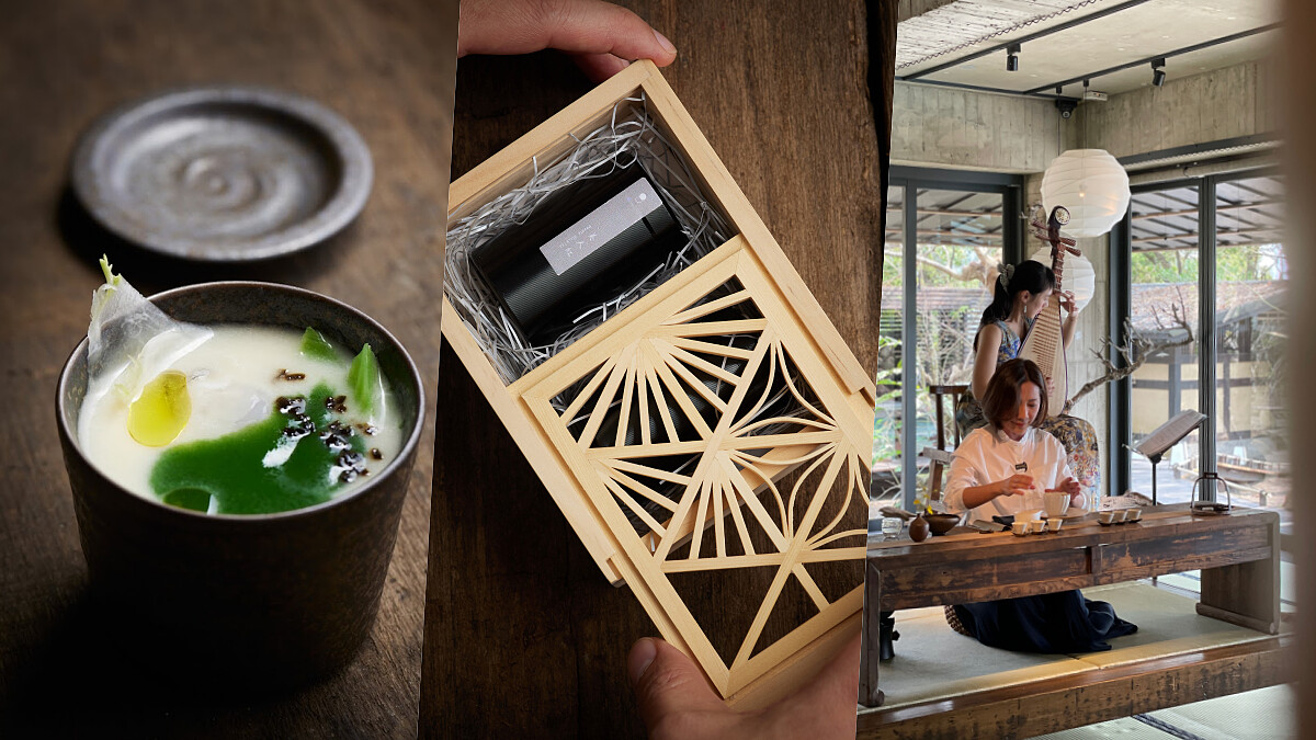 台中「飛花落院」三週年音樂茶餐會,在滿院藍花楹下品茗頌樂搭配五款職人茗茶與十道料理