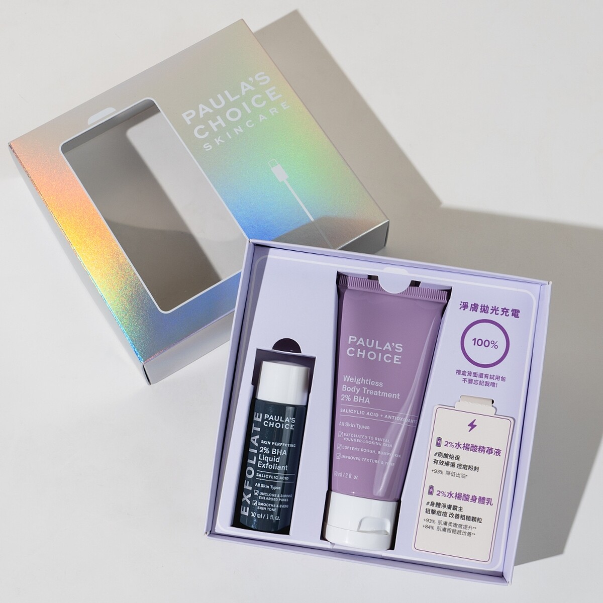 寶拉珍選水楊酸經典體驗組(2%水楊酸精華液30ml、2%水楊酸身體乳60ml、10%果酸身體乳4ml，NT499(價值 NT840，限首次綁定LINE好友)
