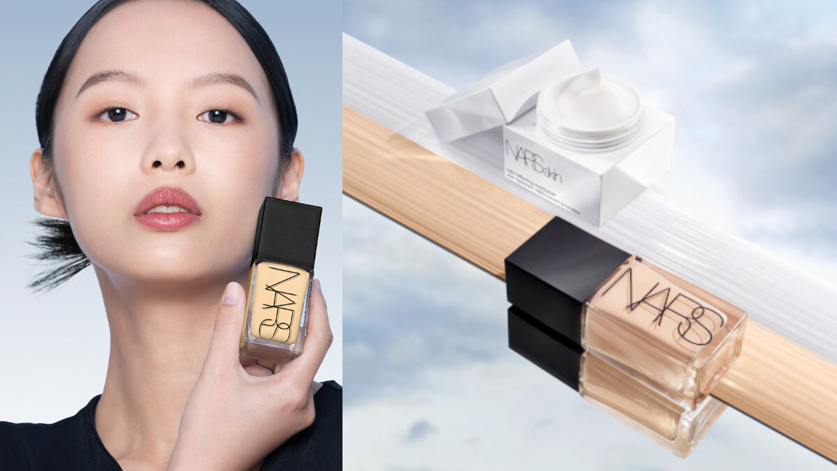 能掐出水來的「原生裸光」妝，NARS女神級妝前 #大白霜 秒爆水 #小光瓶 秒光潤原地發光，是今年母親節手刀必搶的美肌救星！