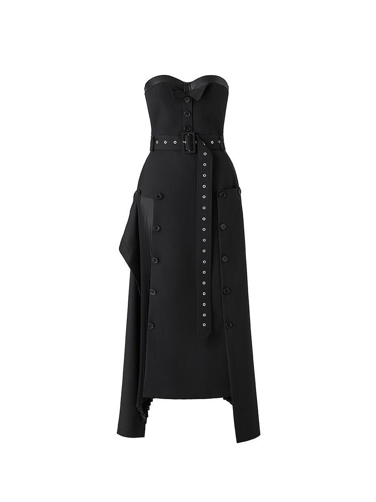 附內衣真皮露肩洋裝NT$6999。