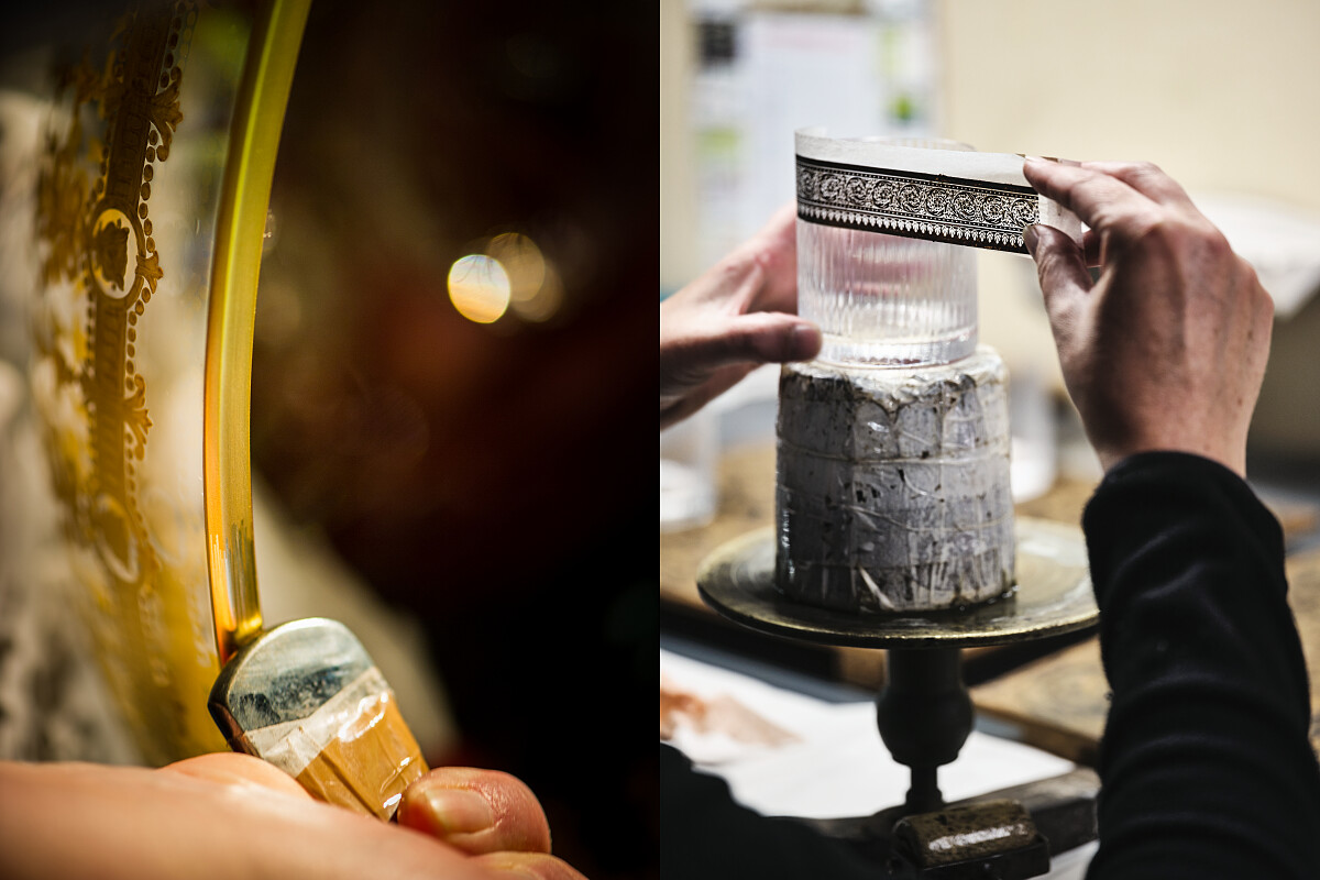 複雜的作工步腢才能完成切割花紋加上裝飾圖紋相互輝映的模樣。