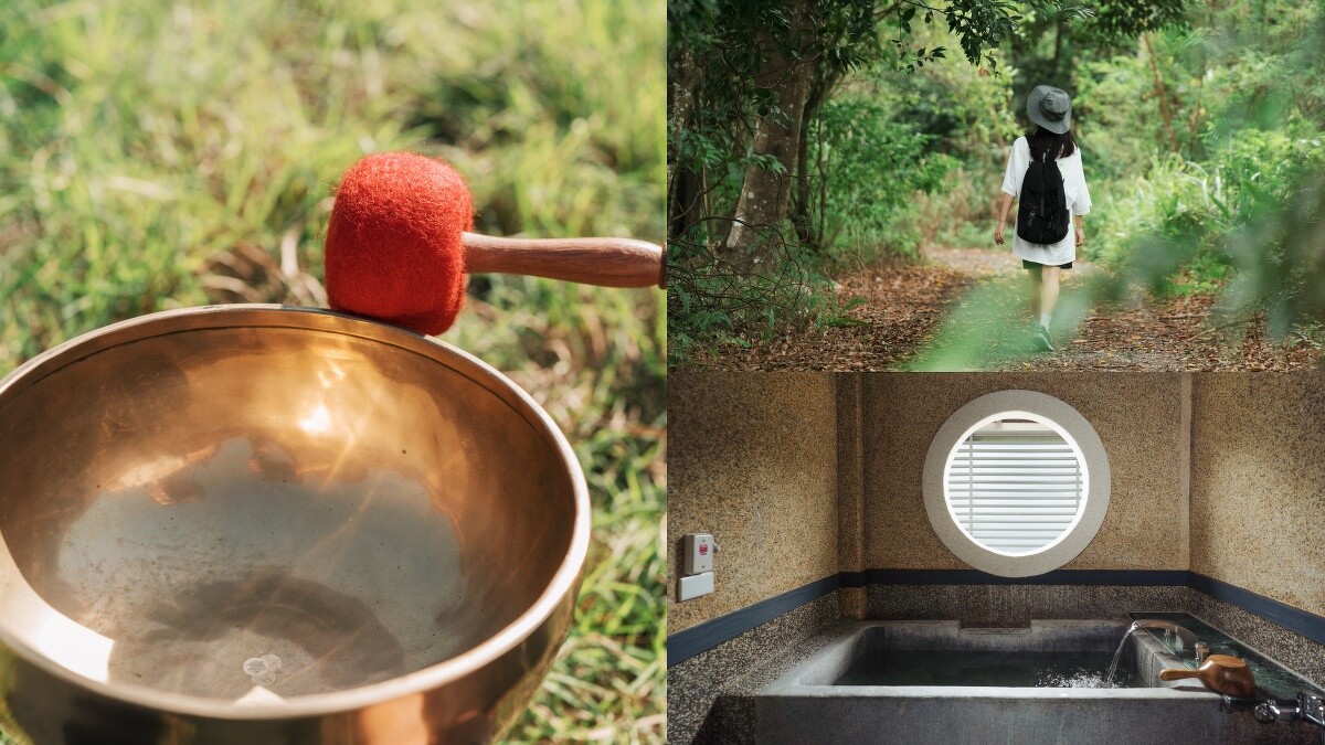 花蓮丘丘‧森旅提供頌缽聲音療癒、單車漫行、二子‧泉旅泡湯等多種體驗