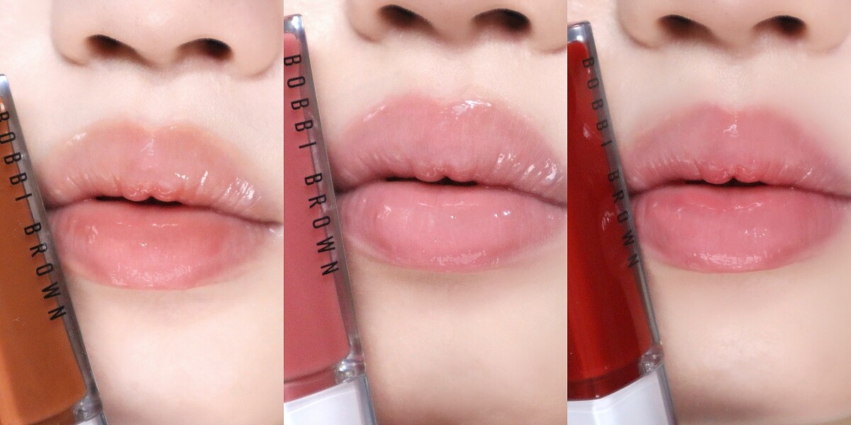 Bobbi Brown晶鑽桂馥修護潤唇精華(左起#751奶茶棕、#757莓果紅、#759漿果紅)，NT1,400