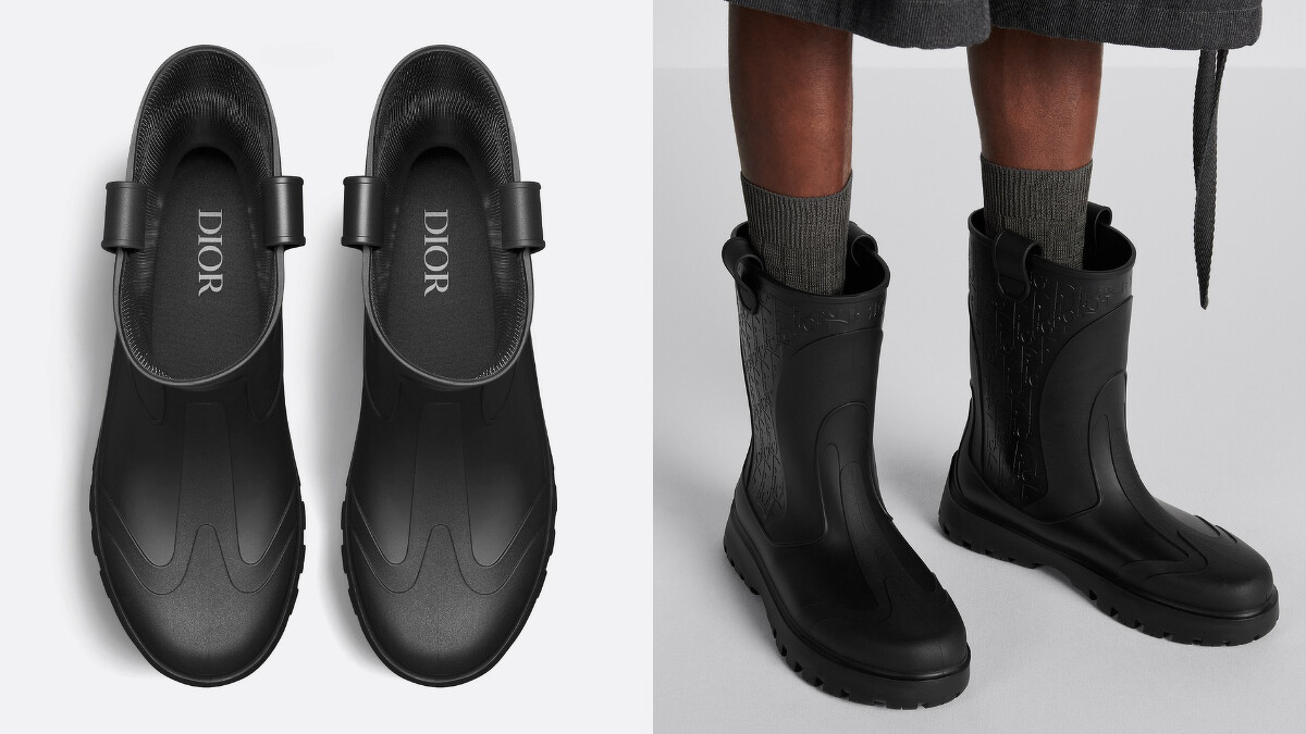 Garden黑色中低筒雨靴，Dior。