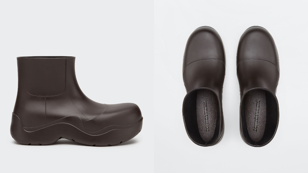Puddle 厚底低筒雨靴，Bottega Veneta。