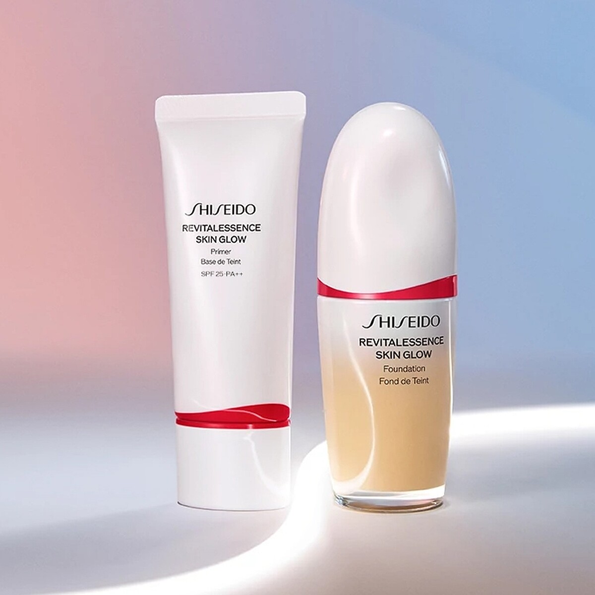 資生堂「聚光燈妝前乳」超聚光活膚精華妝前乳SPF 25/PA++與「聚光燈粉底」超聚光活膚精華粉底。