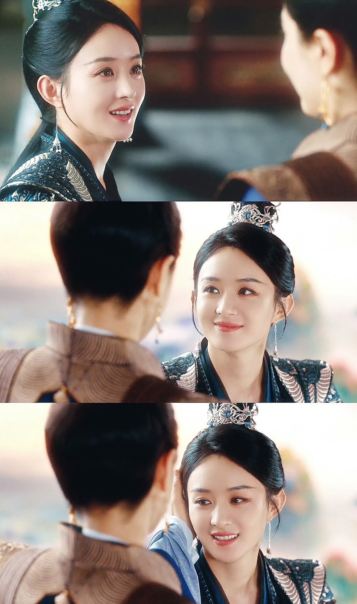 劇中曾黎撫摸趙麗穎的頭，師徒對視而笑的鏡頭成名場面。