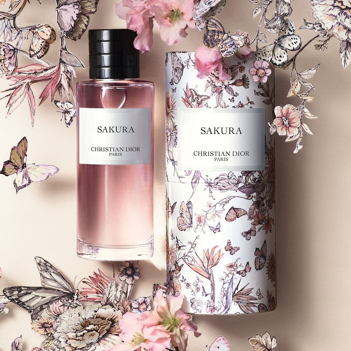 Dior迪奧香氛世家系列粉紅櫻花香氛花園蝶舞限量版125ml,NT10,900、250ml NT16,100(僅於實體櫃台販售)