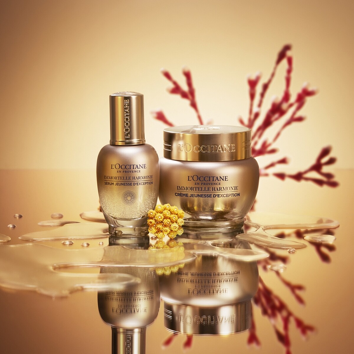 L&rsquo;OCCITANE歐舒丹馭時金燦活萃系列主視覺。
