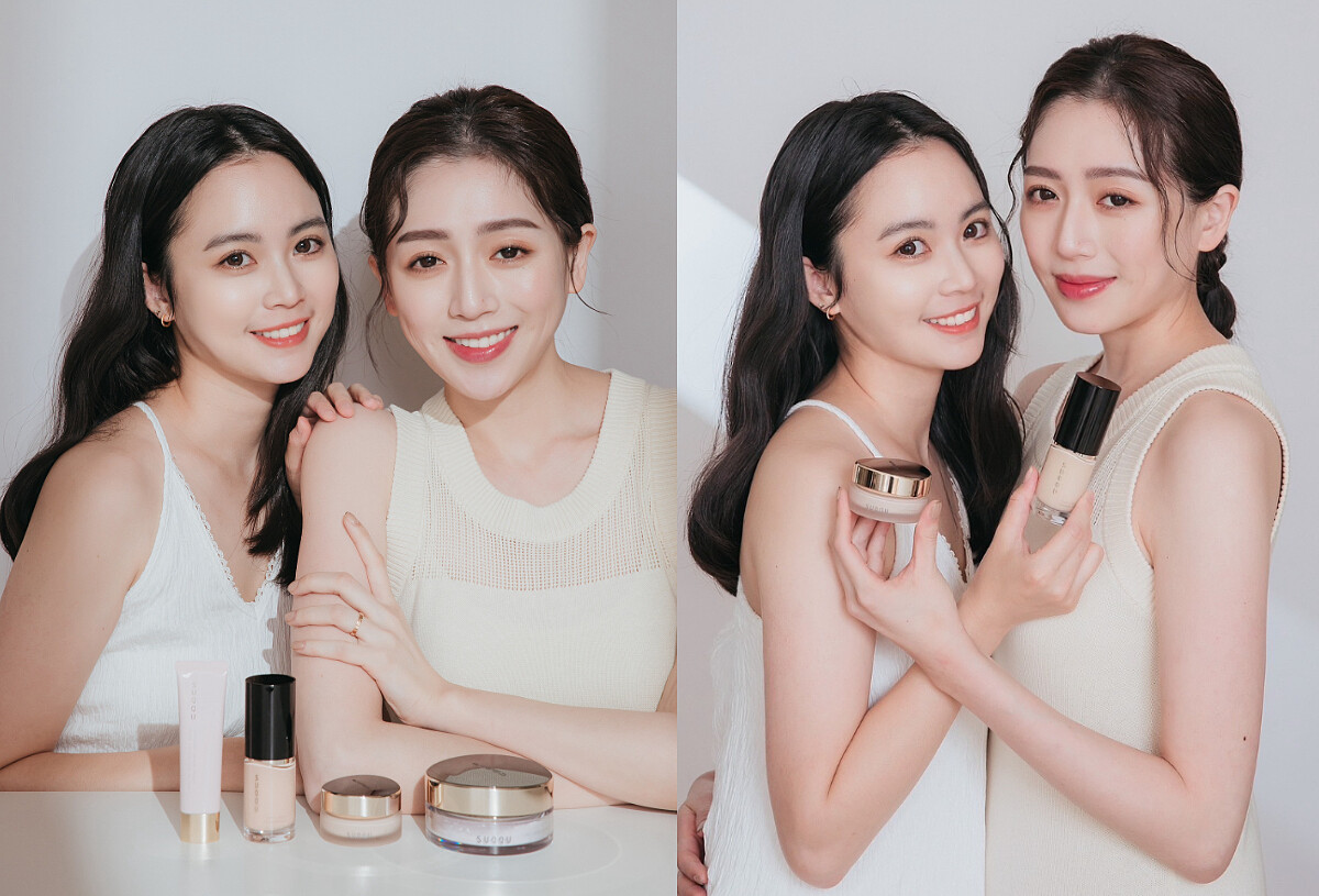 漂亮媽咪部落客(左)610serine、(右)逸歡 一起體驗SUQQU大人系光澤粉底