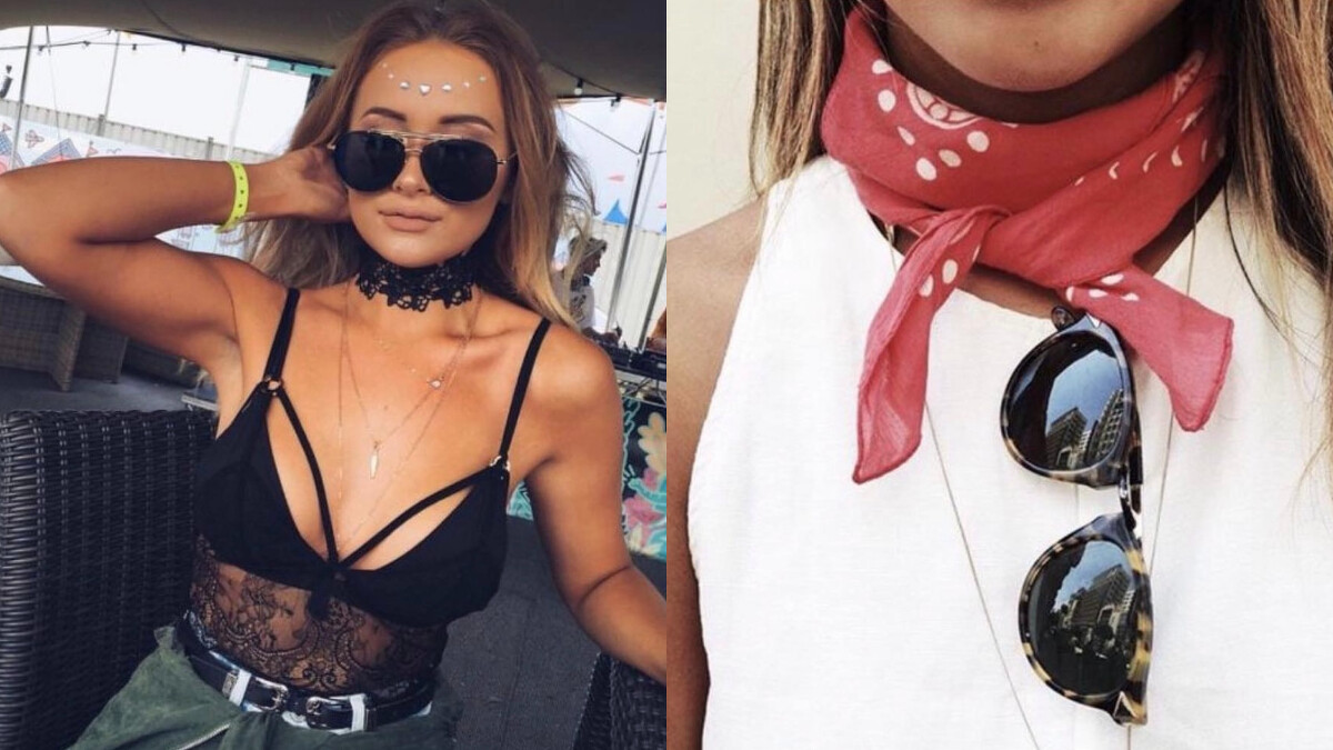 戶外音樂節的造型穿搭，墨鏡、圍巾是必備單品，不僅實用，還可以輕鬆的成為加分造型配件。