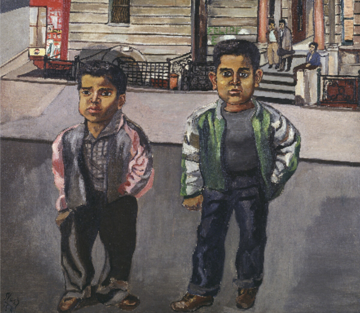 Alice Neel 愛麗絲．尼爾 Puerto Rican Boys on 108th Street 108街的波多黎各男孩 1955 &copy; The Estate of Alice Neel Courtesy The Estate of Alice Neel and David Zwirner