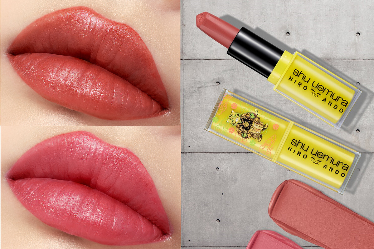 左上 : 無色限輕霧保濕唇膏 迷幻霧棕；左下 : 無色限輕霧保濕唇膏 電馭潮粉
