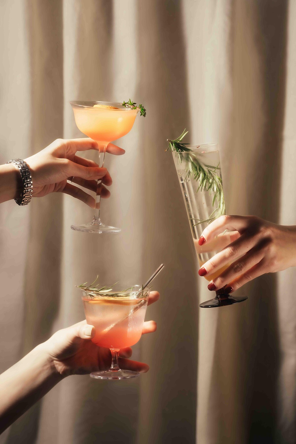 莓酒香橙咖啡花、咖啡花接骨木泡泡、琴酒葡萄柚泡泡。圖片來源：留白計畫 blank plan。