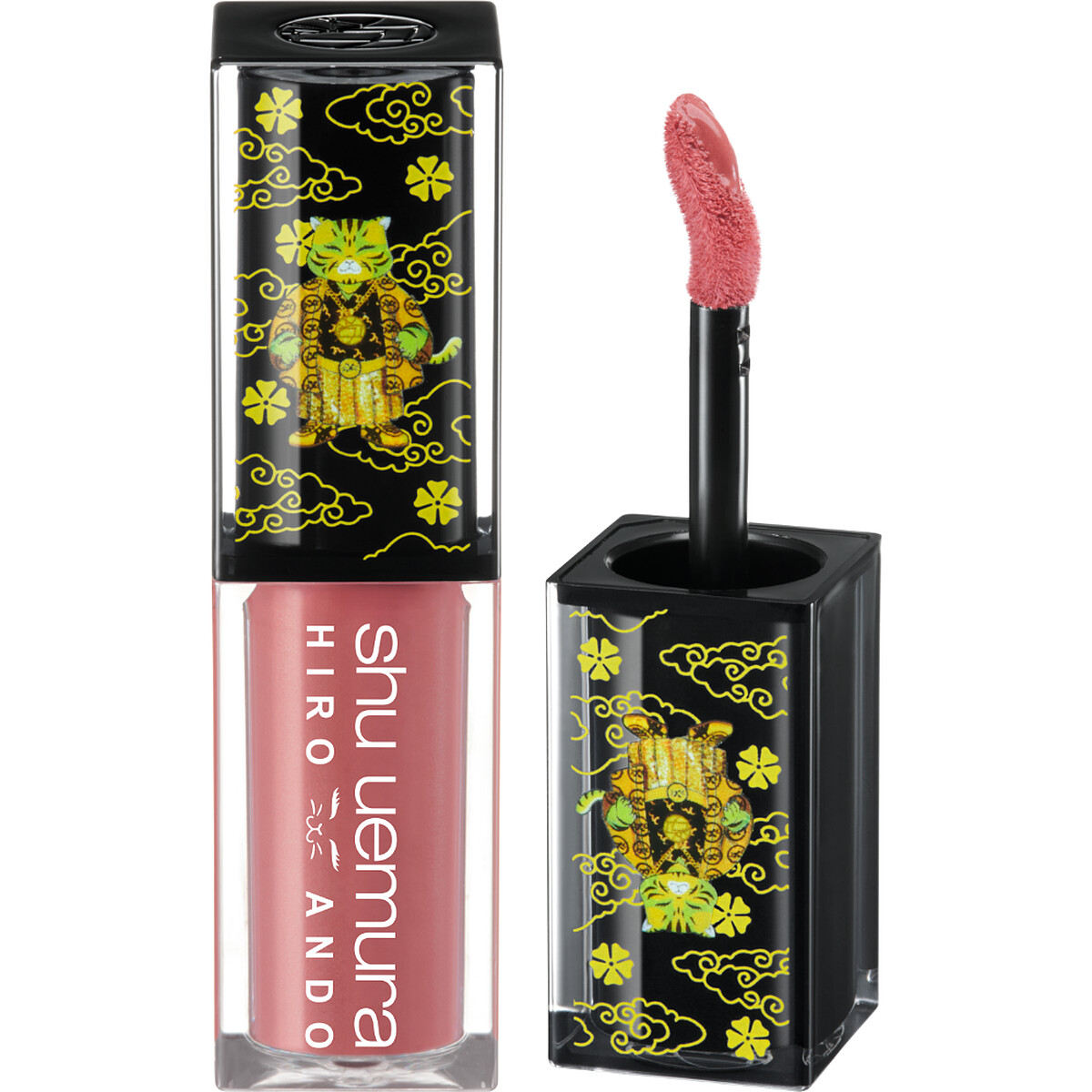 shu uemura植村秀X Hiro Ando無色限奶油緞光唇釉(表參道微醺粉Luxe Rose)，NT1,250