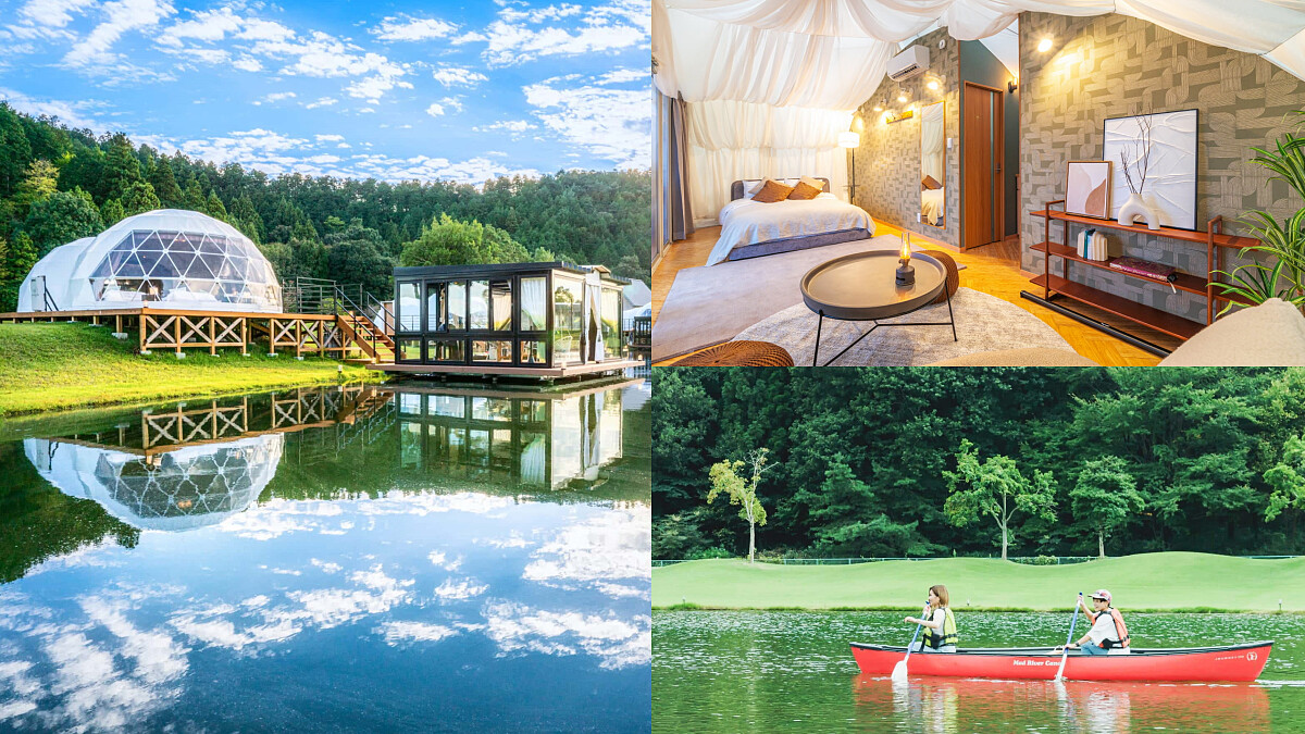 日本全包式豪華露營GLAMP ELEMENT開放預約「雨滴帳」！伊吹山美景下滑獨木舟及泡湯太夢幻