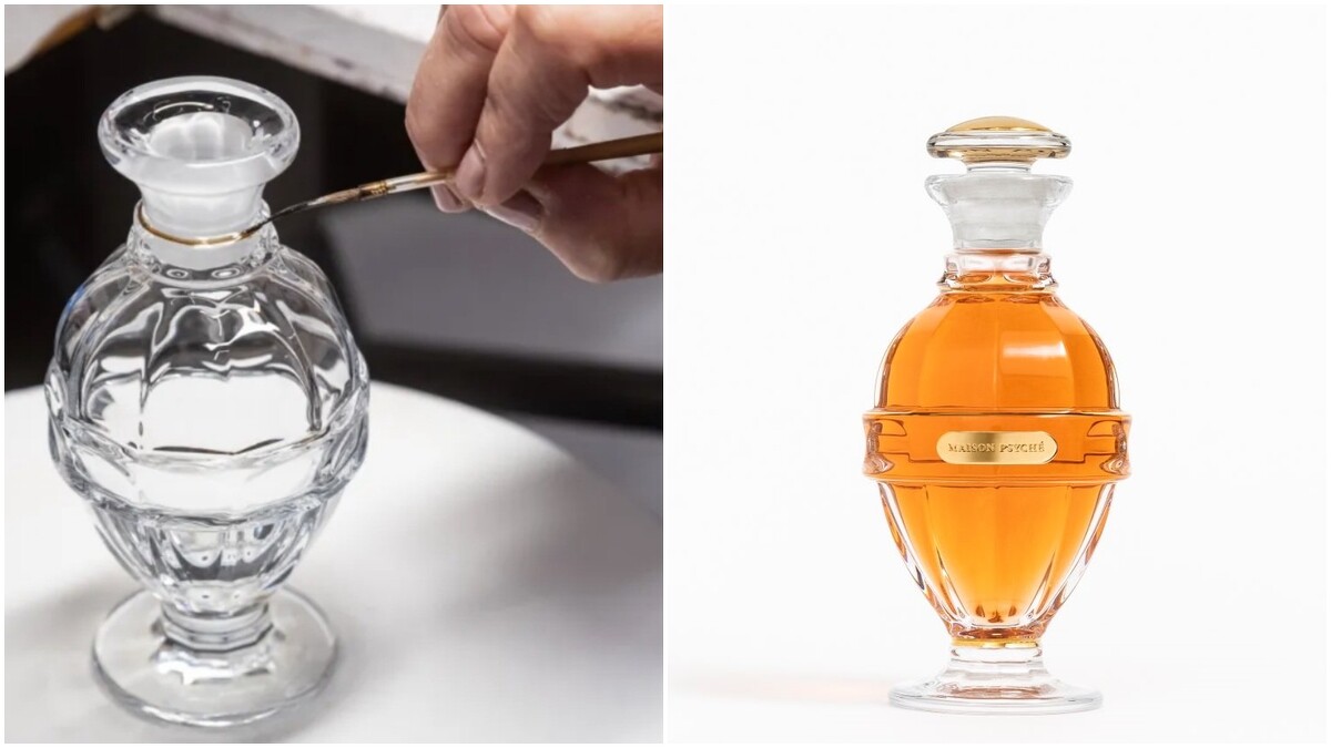 Maison Psyché 的香水瓶來自頂級水晶製造品牌Baccarat,以手工吹製、切割、鍍金的方式製作。