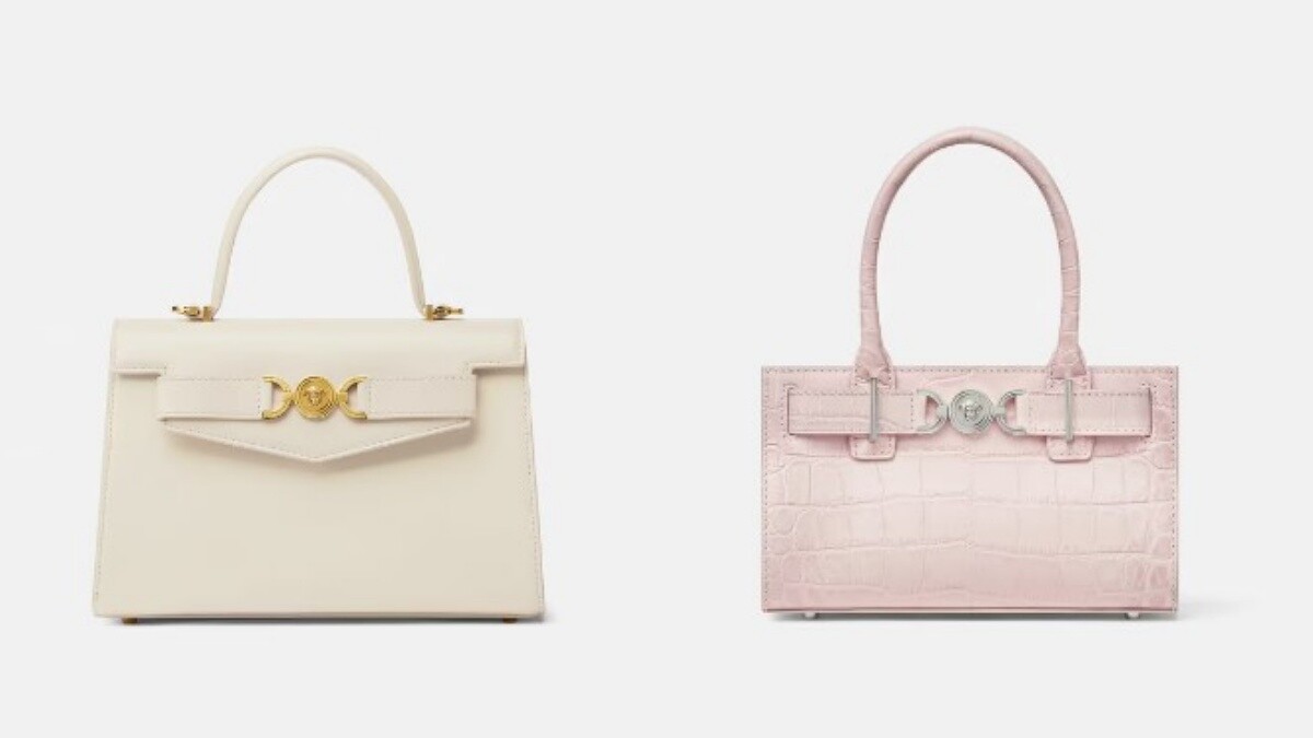 Medusa 95手提包、鱷魚壓紋Medusa 95粉色橫式手提包 價格電洽